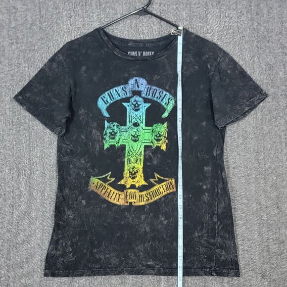 Guns N Roses T-Shirt Womens Medium Black Acid Wash Appetite For Destruction - Picture 3 of 10